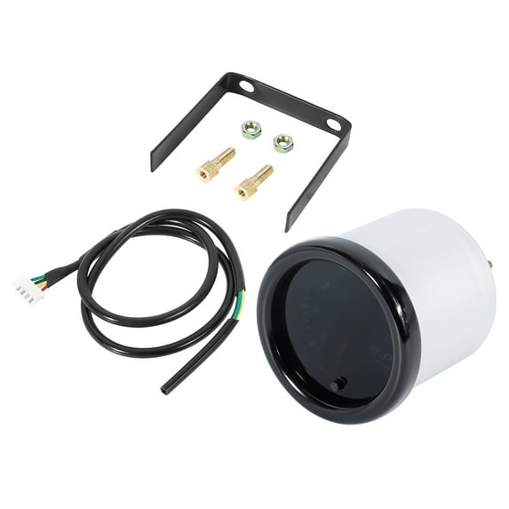 Unique Bargains 1 Set 2-1/16" 52mm 7 Color LED 8000 RPM Tachometer Gauge Black Dial Power Harness for Auto