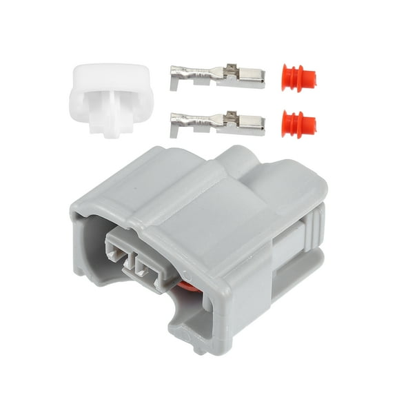 Unique Bargains 1 Set 2 Pin No.9098011875 Car Fuel Injector Connector Adapter Plug Clip Kit Replacement for Toyota