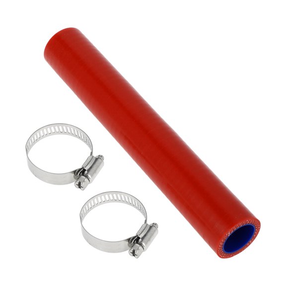 Unique Bargains 1 Set 22mm 0.87" ID 200mm 7.87" Length 0° Blue Red Car Silicone Hose with Clamps Universal
