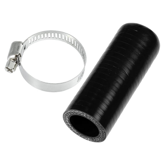 Unique Bargains 1 Set 22mm 0.87" ID Silicone Hose Cap W/ Clamp Intake Vacuum Hose End Plug for Car Silicone Black