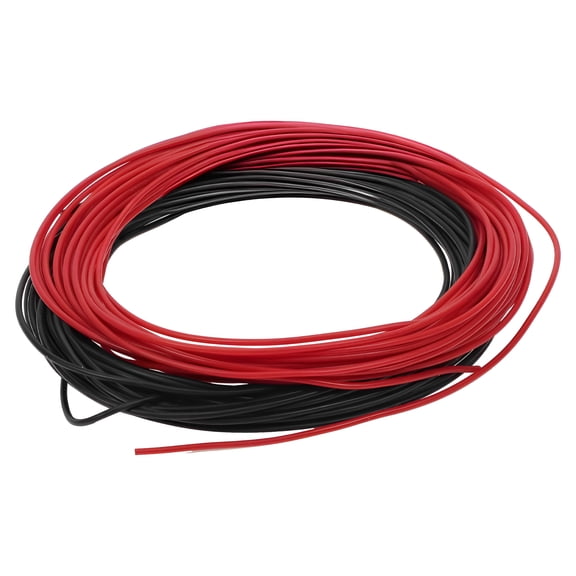 Unique Bargains 1 Set 24AWG Universal Ground Wire Car Radio, Automotive, Car speakers Power Wire Fully Insulated& Soft Touch Jacket TC Black,Red 30FT Black+30FT Red