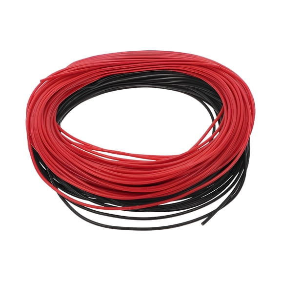 Unique Bargains 1 Set 24AWG Universal Ground Wire Car Radio, Automotive, Car speakers Power Wire Fully Insulated& Soft Touch Jacket TC Black,Red 49FT Black+49FT Red