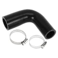 thumbnail image 1 of Unique Bargains 1 Set 25-32mm 0.98"-1.26" ID 90mm 3.54" Length 90° Black Car Silicone Hose with Clamps Universal, 1 of 7