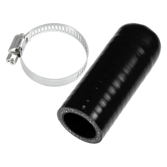 Unique Bargains 1 Set 25mm 0.98" ID Silicone Hose Cap W/ Clamp Intake Vacuum Hose End Plug for Car Silicone Black