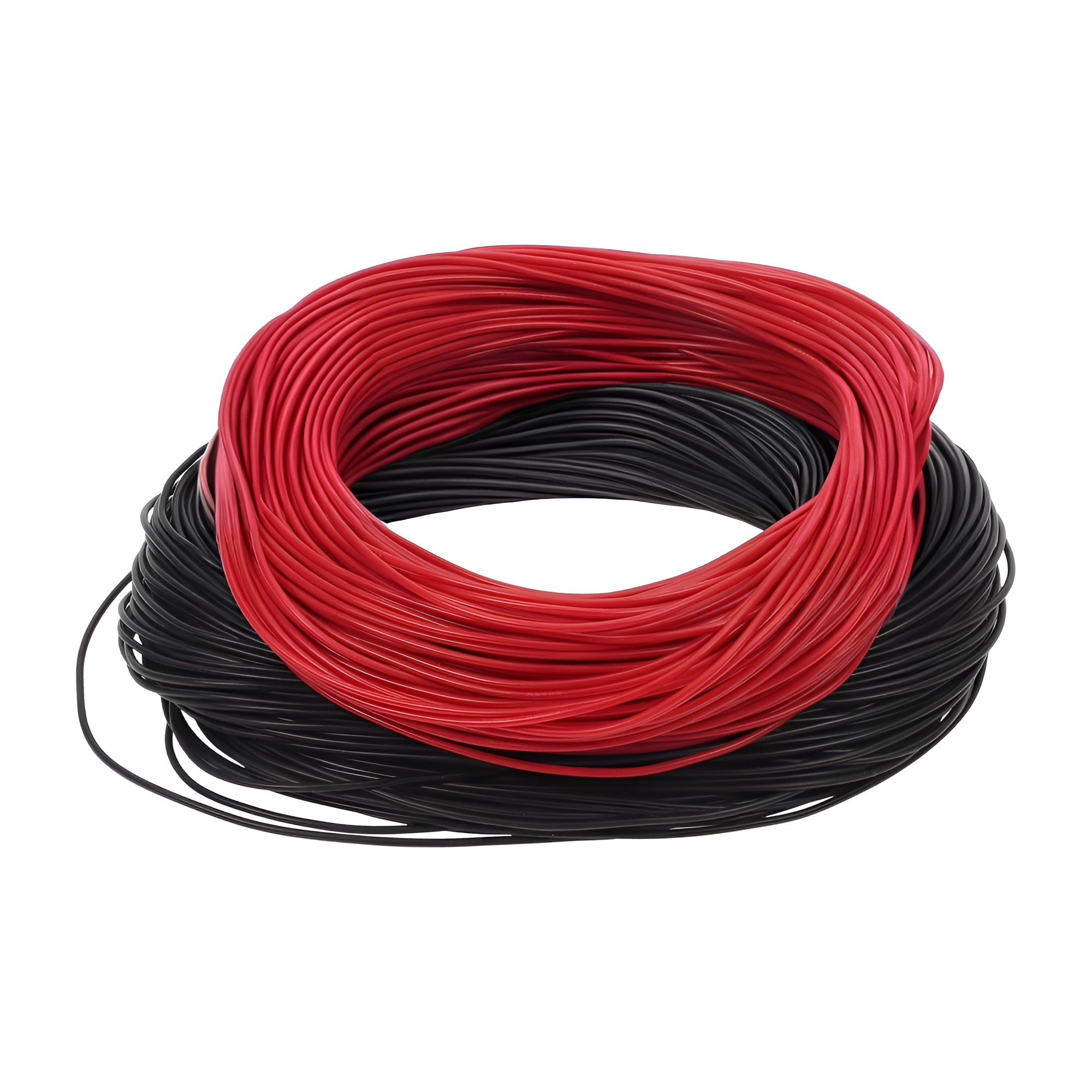 Unique Bargains 1 Set 26AWG Universal Ground Wire Car Radio, Automotive, Car speakers Power Wire Fully Insulated& Soft Touch Jacket TC Black,Red 200FT Black+200FT Red