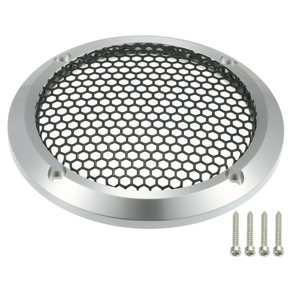 Unique Bargains 1 Set 3.5" Car Speaker Grills Cover Mesh Audio Subwoofer Protector w/ Mounting Screws Silver Tone Black