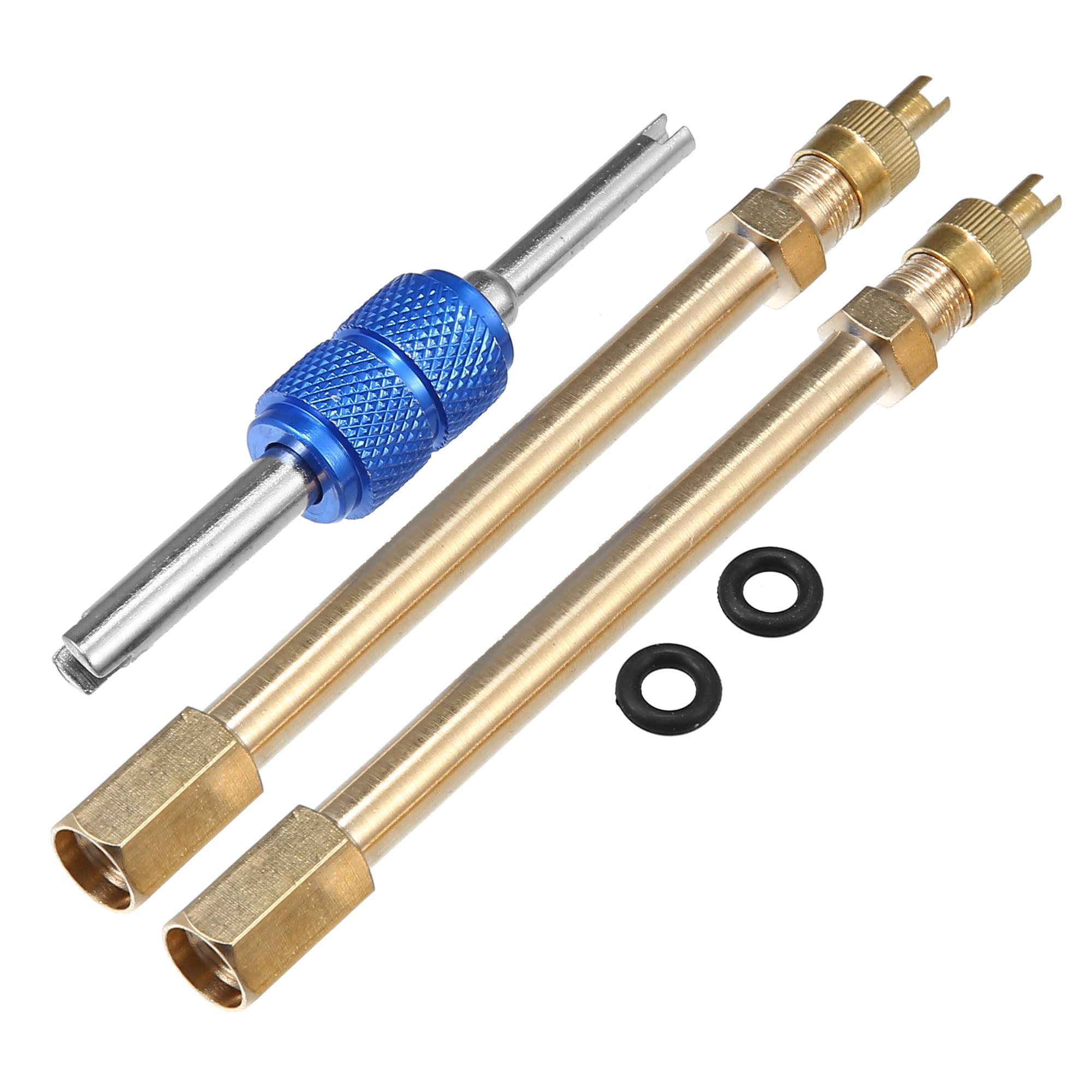 Unique Bargains 1 Set 3.94" Dually Valve Stem Extenders Straight Dual