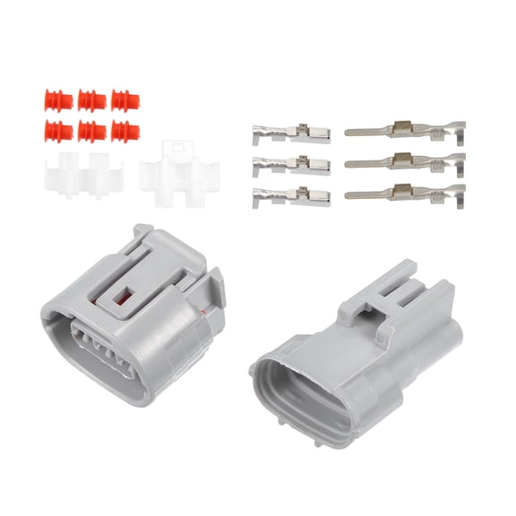 Unique Bargains 1 Set 3 Pin Car TS Alternator Connector Adapter Male and Female Plug Clip Kit Replacement for Toyota