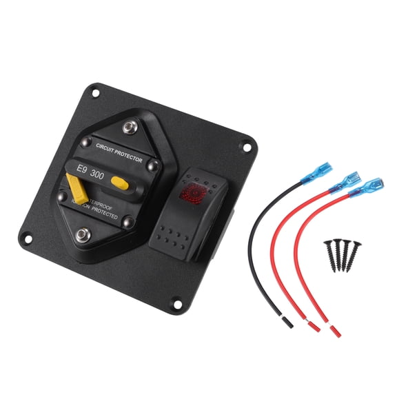 Unique Bargains 1 Set 300A Circuit Breaker Panel with Wire Screw for Boats Cars Trucks Buses ATVs RVs Stainless Steel