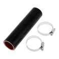thumbnail image 1 of Unique Bargains 1 Set 30mm/1.18" ID 150mm/5.91" Length 0 Degree Black Red Silicone Hose with Clamps Coolant Hose Universal, 1 of 7
