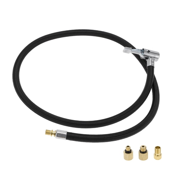 Unique Bargains 1 Set 35.43inch 15.5mm OD Tire Inflator Extension Tube with Thread Adapter 0.305inx32TPI for Car Bicycle