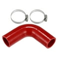 thumbnail image 1 of Unique Bargains 1 Set 35mm 1.38" ID 100mm 3.94" Length 90° Red Car Silicone Hose Coolant Hose with Clamps Universal, 1 of 7