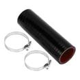 thumbnail image 1 of Unique Bargains 1 Set 38mm 1.5" ID 150mm 5.91" Length 0 Degree Black Red Car Silicone Hose with Clamps Universal, 1 of 7