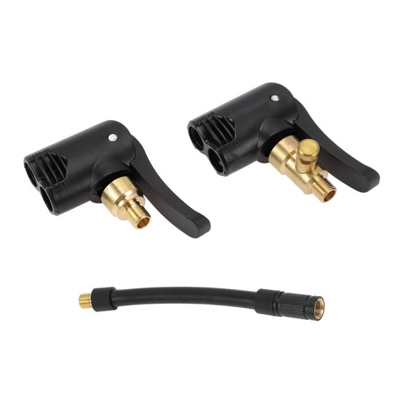 Unique Bargains 1 Set 4.72inch Tire Inflator Extension Tube with Air Chuck 0.305inx32TPI for Car Motorcycle Bicycle