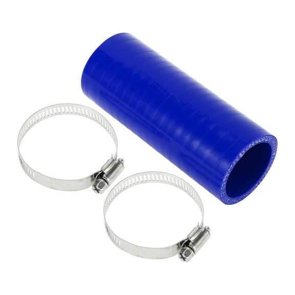 Unique Bargains 1 Set 40mm 1.57" ID 127mm 5" Length 0° Blue Car Silicone Hose with Clamps Universal