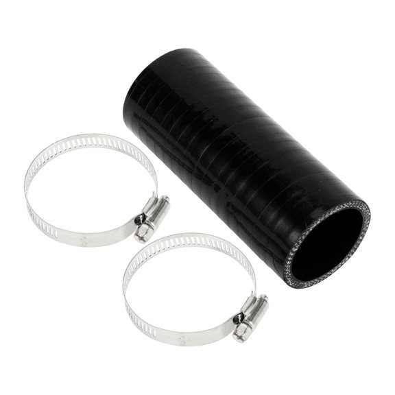 Unique Bargains 1 Set 42mm 1.65" ID 127mm 5" Length 0° Black Car Silicone Hose with Clamps Universal