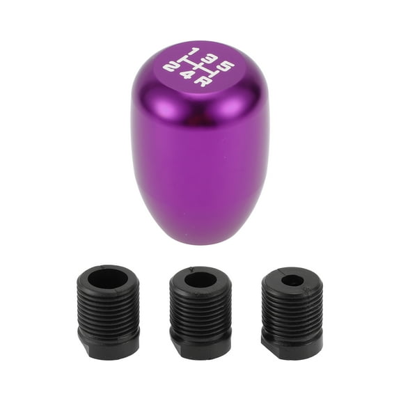 Unique Bargains 1 Set 5.4cm Universal Shift Knob - Car Gear Shifter Knob with 3 Adapter for 5 Speed Manual Transmission Vehicle Aluminum Alloy Purple