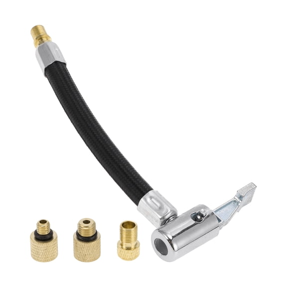Unique Bargains 1 Set 5.51inch 15.5mm OD Tire Inflator Extension Tube with Thread Adapter 0.305inx32TPI for Car Bicycle