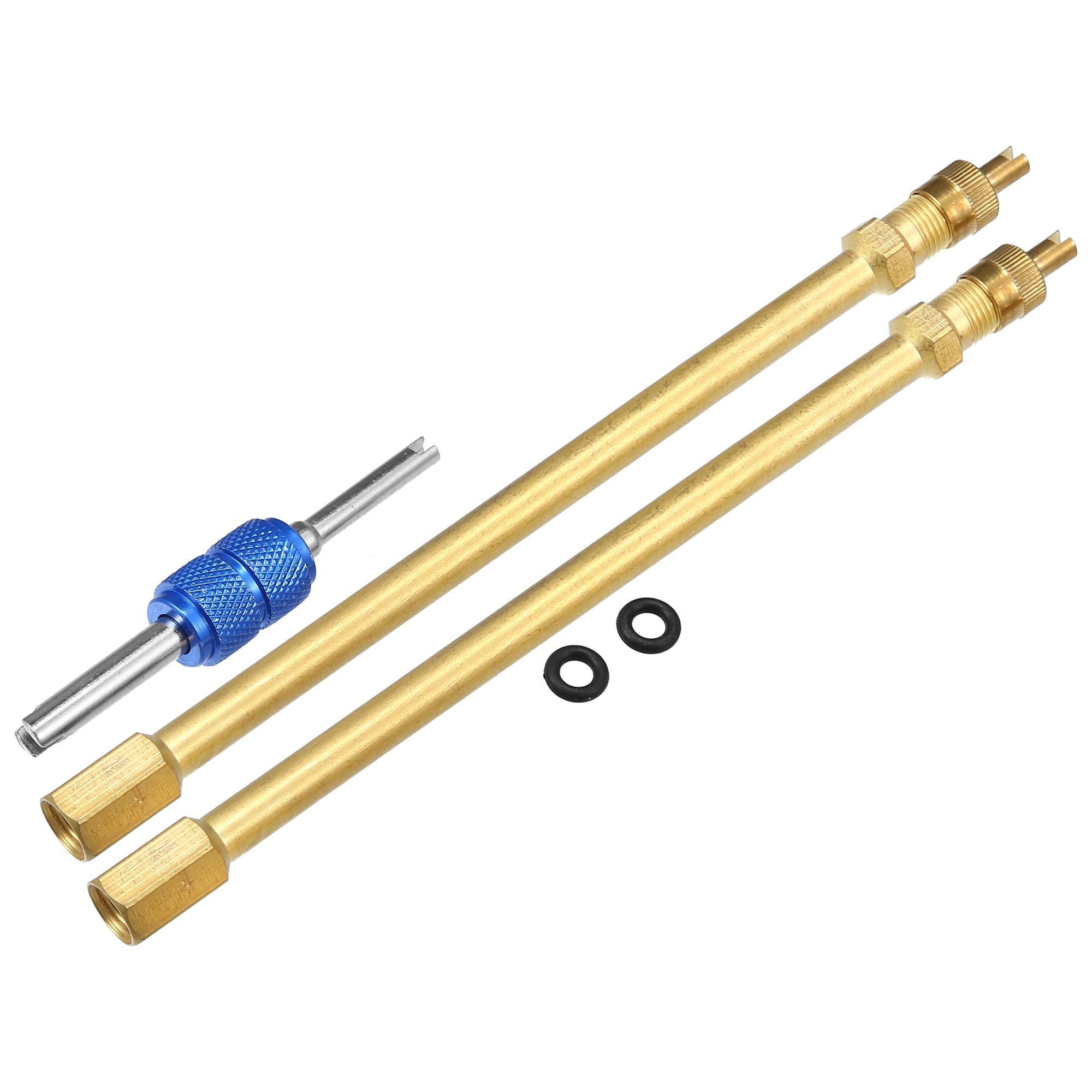 Unique Bargains 1 Set 5.91" Dually Valve Stem Extenders Straight Dual