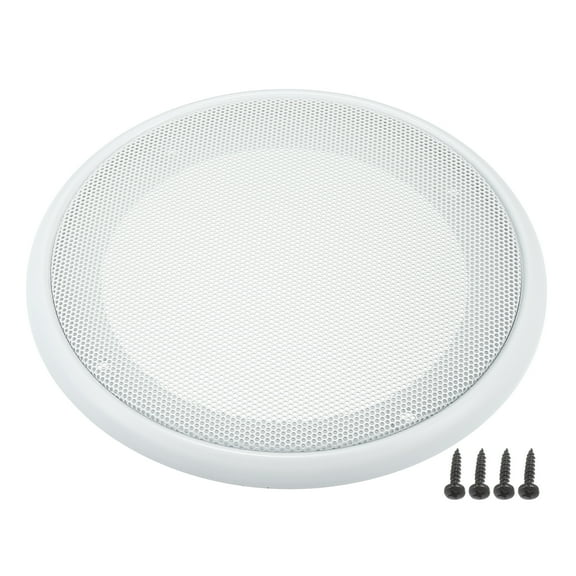 Unique Bargains Speaker Grills Cover Mesh Round with Mounting Screws Iron ABS- Pack of 1 White 5"