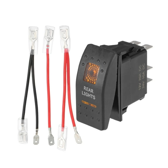 Unique Bargains 1 Set 5 Pin Car Interior UTV Rear Lights Rocker Switch 20A/12V 10A/24V SPST on Off Universal Orange