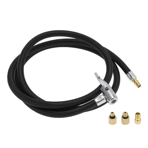Unique Bargains 1 Set 57.09inch 15.5mm OD Tire Inflator Extension Tube with Thread Adapter 0.305inx32TPI for Car Bicycle