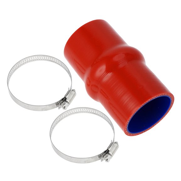 Unique Bargains 1 Set 57mm/2.24" ID 127mm Length Blue Red Silicone Hose with Clamps Hump Hose Universal