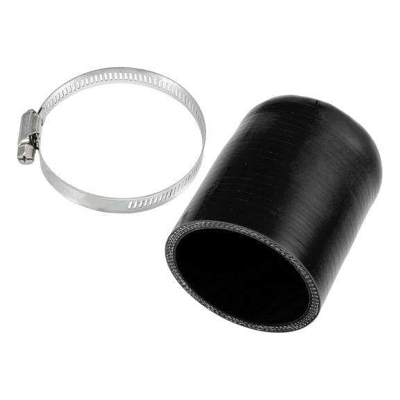 Unique Bargains 1 Set 65mm 2.56" ID Silicone Hose Cap W/ Clamp Intake Vacuum Hose End Plug for Car Silicone Black