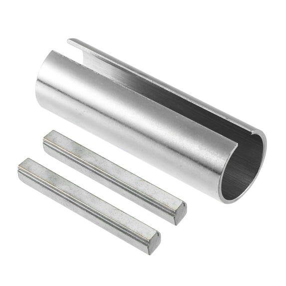 Unique Bargains 1 Set 7/8" to 1" Universal Car Gas Engine Pulley Crank Shaft Sleeve Adapter with Step Key Silver Tone