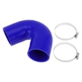 thumbnail image 1 of Unique Bargains 1 Set 70mm/2.76" ID 102mm/4.02" Length 135° Blue Car Silicone Hose with Clamps Coolant Hose Universal, 1 of 7