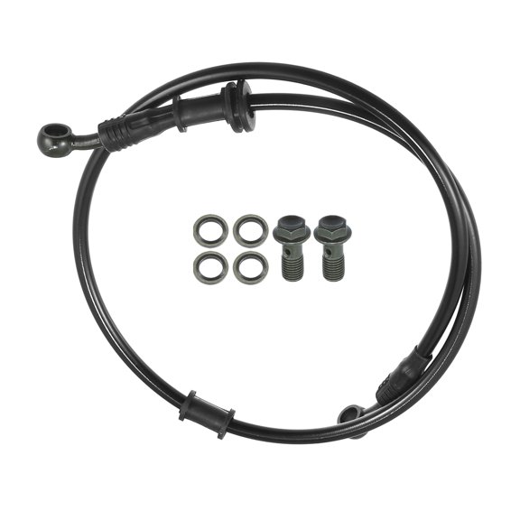 Unique Bargains 1 Set 90cm 35.43" Universal Motorcycle Hydraulic Brake Oil Hose 28 28 Degree Oil Line Pipe Black