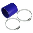 thumbnail image 1 of Unique Bargains 1 Set 90mm 3.54" ID 100mm 3.94" Length 0° Blue Car Silicone Hose with Clamps, 1 of 7