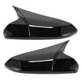 thumbnail image 1 of Unique Bargains 1 Set ABS Left Right Side Mirror Cover Cap Replacement Gloss Black for Honda 10th Gen Civic 2016-2021 Ox Horn Mirror Guard Cover, 1 of 7
