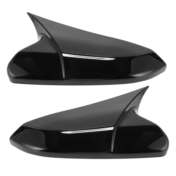 Unique Bargains 1 Set ABS Left Right Side Mirror Cover Cap Replacement Gloss Black for Honda 10th Gen Civic 2016-2021 Ox Horn Mirror Guard Cover