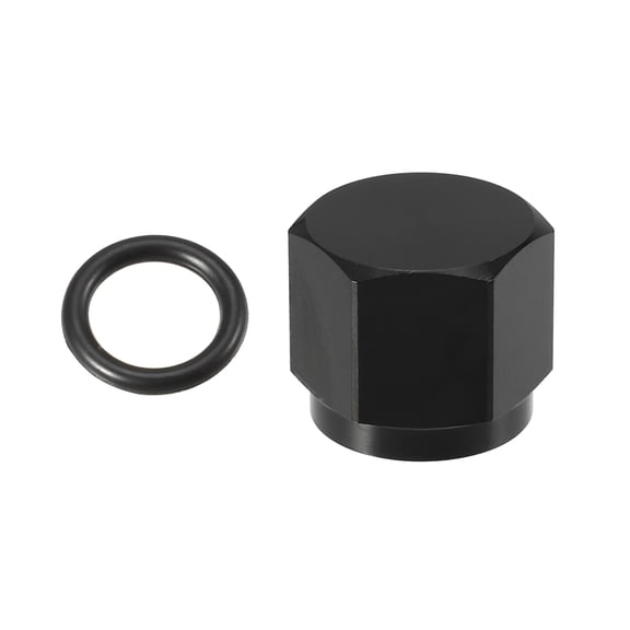 Unique Bargains 1 Set AN6 Universal Female Flare Cap Port Plug Block Off Fitting Nut Adapter with O-ring Black