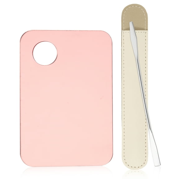 Unique Bargains 1 Set Acrylic Cosmetic Makeup Palette foundations Blending Tool Cosmetic Makeup Palette Silver Tone