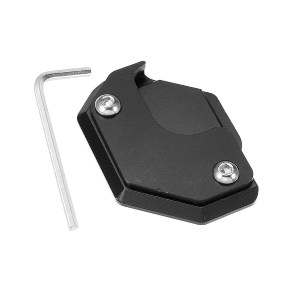 Unique Bargains 1 Set Aluminum Alloy Motorcycle Kickstand Pad for Honda Cross Cub with Wrench Black