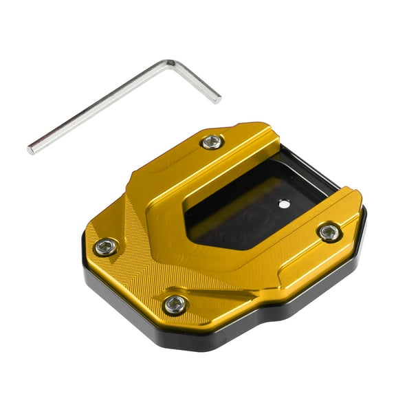 Unique Bargains 1 Set Aluminum Alloy Motorcycle Kickstand Plate Pad for BMW C400GT 2023 with Wrench Gold, Black