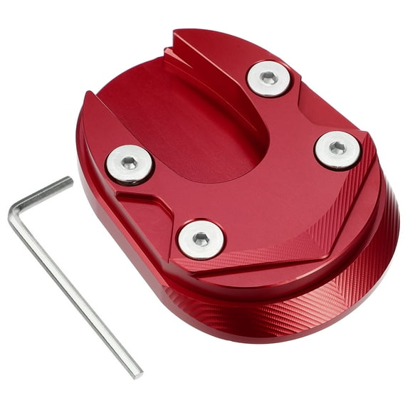 Unique Bargains 1 Set Aluminum Alloy Motorcycle Kickstand Plate Pad for Honda 125 2013-2023 with Wrench Red