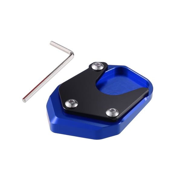 Unique Bargains 1 Set Aluminum Alloy Motorcycle Kickstand Plate Pad for Honda CB125R 2018-2021 with Wrench Blue, Black