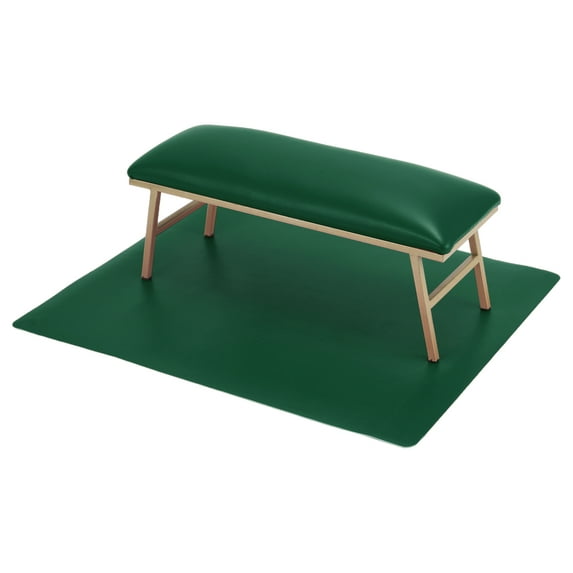 Unique Bargains 1 Set Arm Rest for Nails Tech Non-Slip Nail Arm Rest Manicure Hand Rest with Nail Table Mat Green