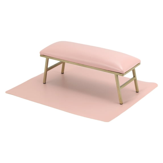 Unique Bargains 1 Set Arm Rest for Nails Tech Non-Slip Nail Arm Rest Manicure Hand Rest with Nail Table Mat Pink