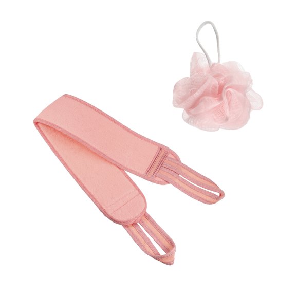 Unique Bargains 1 Set Bath Brush Set Body Scrubber Set for Bath for Shower 1.97"x4.72" Pink