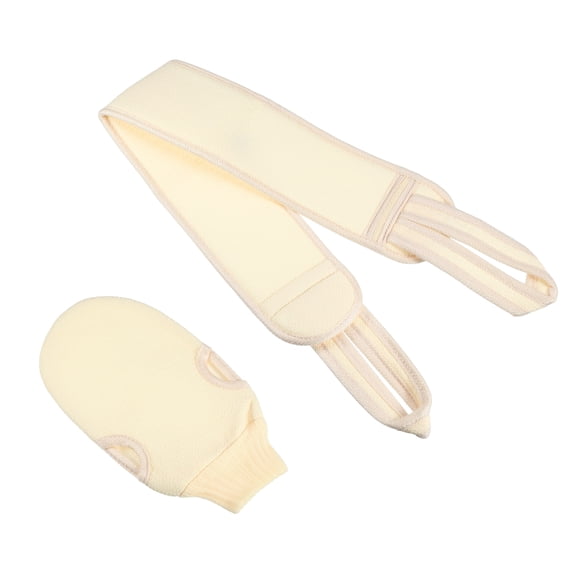 Unique Bargains 1 Set Bath Brush Set Body Scrubber Set for Bath for Shower 24.41"x3.54" Beige