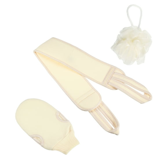 Unique Bargains 1 Set Bath Brush Set Body Scrubber Set for Bath for Shower 8.66"x4.72" Beige