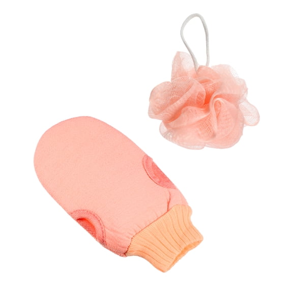 Unique Bargains 1 Set Bath Brush Set Body Scrubber Set for Bathroom for Shower 8.66"x4.72" Pink