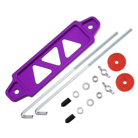 Unique Bargains 1 Set Battery Hold Down Bracket Tray Tie Down Kit Car Hold Down Washers Nuts Kit with 10in J Hook Purple
