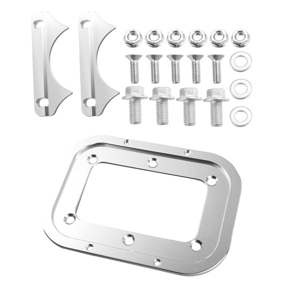 Unique Bargains 1 Set Billet Aluminum Battery Pallet Trunk Battery Hold Down Bracket for Racing Trunk Optima