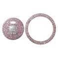 thumbnail image 1 of Universal Engine Start Stop Button Cover, Car One Click Push Start Button Ring Sticker Faux Crystal Rhinestone Ignition Button Trim Pink, 1 Set, 1 of 7