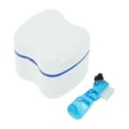 thumbnail image 1 of Unique Bargains 1 Set Braces Box Denture Bath Case Cup with Denture Cleaner Brush Blue, 1 of 5